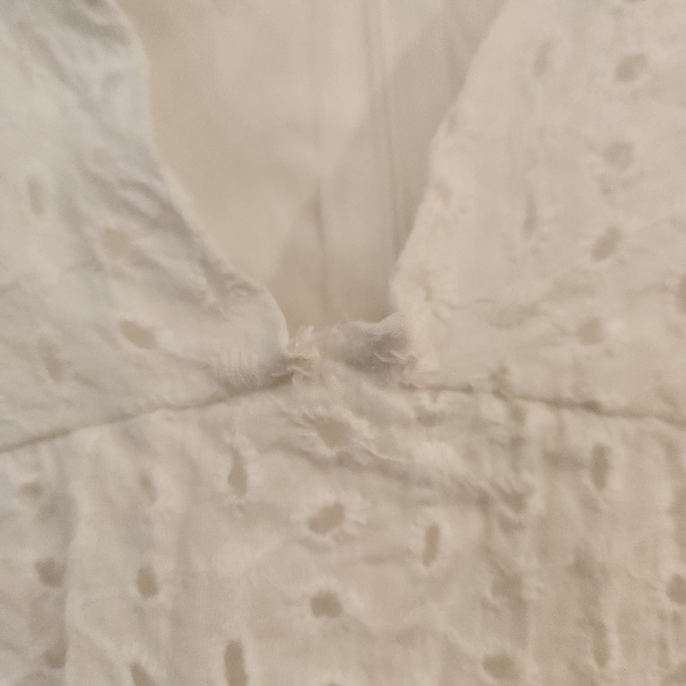 White Eyelet Sleeveless Sun Dress With Built In Shorts And Pockets - Picture 4 of 11